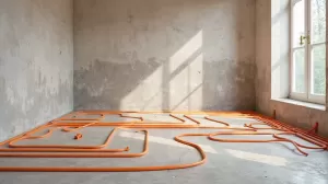 Salon 30 m2 ile pętli podłogówki