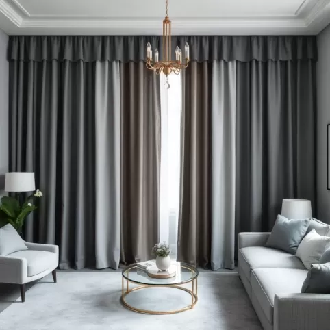 Szary salon jakie zasłony